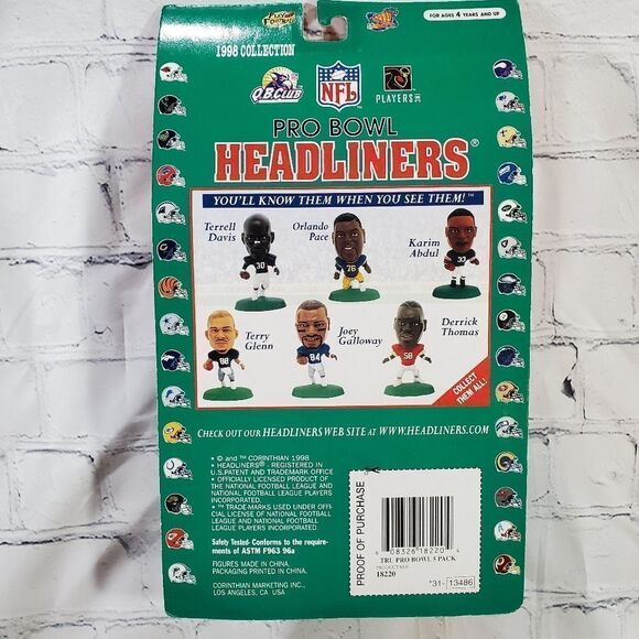 💙NIB Vintage NFL Limited Edition Headliners Pro Bowl 5 Pack - Picture 2 of 4